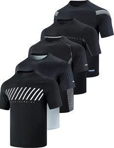 Chemise de compression sublimée avec logo personnalisé T-shirts de gymnastique pour hommes Chemises de gymnastique légères, respirantes, d'entraînement musculaire, de course à pied, à séchage rapide - Product Image 1