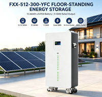 Batterie LiFePO4 sur pied mobile 51.2V 300Ah 15.36kWh avec roulettes et ports de communication multiples en parallèle