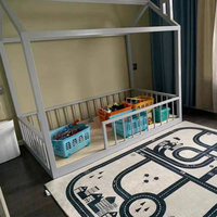 Lit Montessori simple en bois blanc pour enfants européens, lit double pour enfants, lit en bois de pin massif, lit en forme de maison pour tout-petits