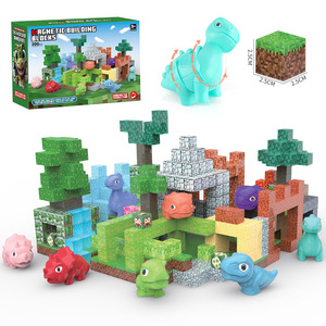 Venta al por mayor de fábrica: Nuevo set de bloques de construcción magnéticos de 202 piezas del Mundo de Dinosaurios Educativo, con succión magnética, para el mercado transfronterizo. - Product Image 4