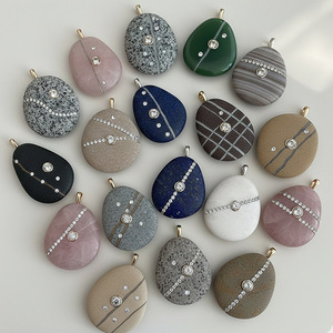 Collar con Colgante de Cristal en Forma de Corazón de Piedra Clásica, Collar con Colgante de Circonita, Collar con Colgante de Piedra de Ágata para Mujer, Joyería de Piedra - Product Image 2