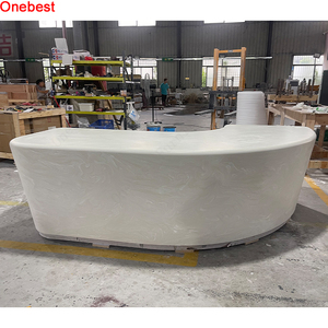 Forma curva Corian Superficie sólida Color Habitación ejecutiva Escritorio de oficina Personal Mesa de oficina ajustable - Product Image 1