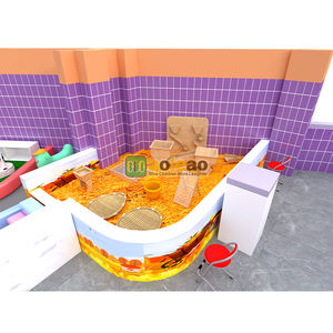 Aire de jeux intérieure pour enfants avec toboggan double château rose et violet, <span class=keywords><strong>cuisine</strong></span> interactive et zone d'escalade - Product Image 3
