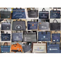Porte-documents personnalisable pour entreprise, format A4, grande capacité, en toile Oxford imperméable, avec fermeture éclair, pour conférences
