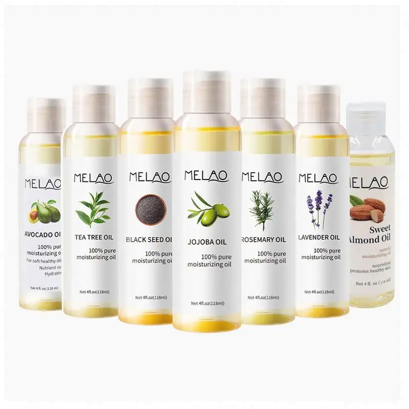 OEM vente en gros ensemble en vrac marque privée 100% pure organique pressée à froid huile de coco avocat amande jojoba pour les cheveux et la peau