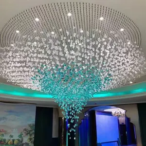 주문 호텔 로비 회의실 별장 높은 천장 유리제 돌 큰 LED 샹들리에 빛 현대