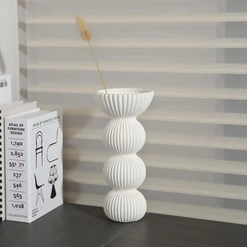 2024 новый дизайн, высококачественная керамическая ваза в скандинавском стиле с полосой, минималистские художественные украшения для дома для гостиной и свадьбы