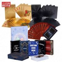Jeu de cartes en plastique personnalisé de haute qualité, imperméable, coloré, personnalisable, publicitaire, pour club, noir