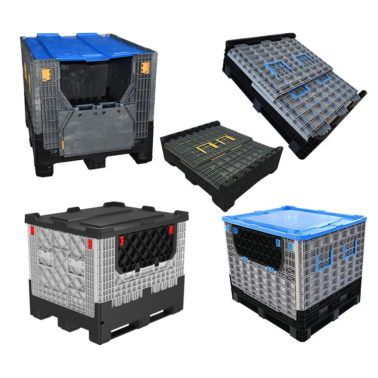 Оптовая продажа от производителя; Фрукты хранение ипользование складной пластиковый ящик для поддонов для продажи овощей хранение ипользование Складной поддон коробки с крышками