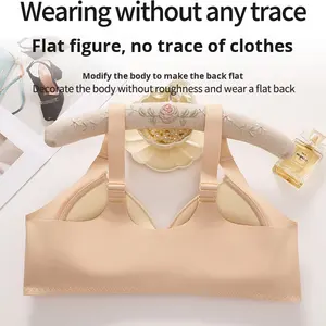 Nouveau soutien-gorge push-up pour maman, grande <span class=keywords><strong>taille</strong></span>, respirant, confortable, absorbant la transpiration, sans armatures, avec boucle frontale, grande poitrine, <span class=keywords><strong>plus</strong></span> petit volume, froncé - Product Image 4