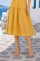Robe midi à volants et décolleté plongeant personnalisée en gros pour femmes
