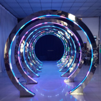 Tunnel lumineux LED RVB personnalisé pour décoration intérieure, arche, podium, scène, toile de fond, fournitures pour mariage et fête