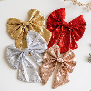 LS-566 Noël Décoratif Glitter Sequin Xmas Bow pour <span class=keywords><strong>XmasTree</strong></span> Intérieur Extérieur Centre Commercial Fenêtre Décor De Vacances - Product Image 6