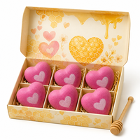 Bombe de bain effervescente artisanale naturelle au miel et à la vanille, 80g, rose, hydratante, botanique, chaude, aromatique, OEM, marque privée