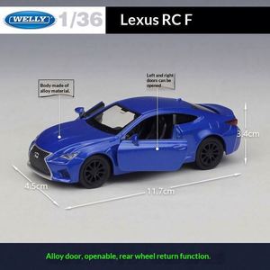 ของขวัญขายส่ง WELLY รถโมเดล Lexus RC F อัลลอยด์จำลอง ขนาด 1:36 ของเล่นแบบดึงถอยหลังสำหรับเด็ก ของสะสมขายส่งขนาดเล็ก - Product Image 2