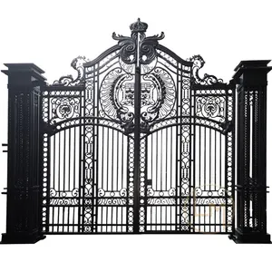 2021 Latest Style Iron Gates Courtyard Door High Quality Wrought Iron Gate Design Garden Fence Gate