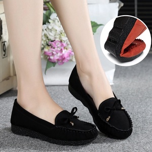 Scarpe in tessuto solido stile Pechino antico da <span class=keywords><strong>donna</strong></span>, con <span class=keywords><strong>tacco</strong></span> e suola piatti, casual, da lavoro, per la maternità, <span class=keywords><strong>mocassini</strong></span> con fiocco - Product Image 1