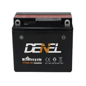 DENEL-baterías de plomo ácido para motos, 12v, 8ah, ytx9a-bs