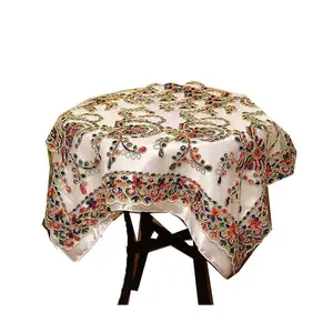 Hight Qualidade Poliéster Festa de Casamento Toalha De Mesa bordada toalha de mesa toalhas de mesa de natal e corredores