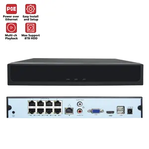 Ultra HD 12MP 8 Channel IP POE NVR Security Camera System Compatible To Any Cameras Wired With Audio Network Video Recorder