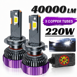 ระบบไฟส่องสว่างอัตโนมัติ 12V 3570 ชิป CSP หลอดไฟรถยนต์ ท่อทองแดงสามเส้น H1 H3 HB3 HB4 H11 H7 ไฟหน้า LED - Product Image 2