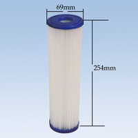 Katrij Filter PP berlipat 10 "dapat dicuci 10 mikron 20 mikron PE sedimen katrij penyaring poliester