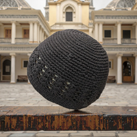 Vente en gros Ever Fortune Ethnique Coton Crochet Respirant Rayé Kufi Chapeau Hommes Fait à la Main Musulman Prière Crâne Casquettes avec Élastique