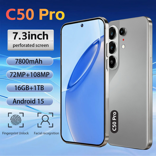 C50 Pro 7800mAh Big Battery Long Standby 5G Smartphone 16GB+1TB Android 15 Unlocked Business Smartphone