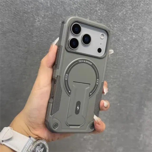 Kickstand Phone Case For iPhone 18 17e Pro 14 16e 15 13 11 12 Pro Max Air Magnetic Wireless Charge Stand Anti-Fall Cover