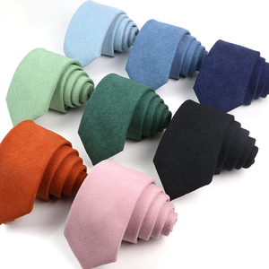 New Solid Color Velvet <strong>Ties</strong> for Men 100%Cotton Handmade High Quality Necktie <strong>Pink</strong> <strong>Green</strong> 7cm Skinny Slim <strong>Ties</strong> Accessory - Product Image 1