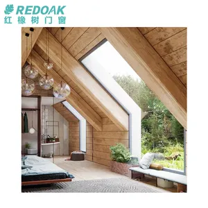 Redoak-Marco de aluminio con revestimiento en polvo, ventana de imagen de vidrio, impermeable, ventanas y puertas de aluminio francés, ventana panorámica