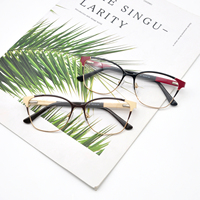 Lunettes rondes multicolores unisexes, accessoire de mode, sans bords, monture métallique optique