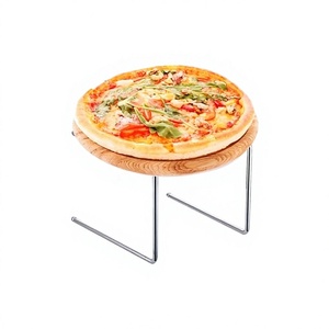 Soporte de exhibición para pizzas de madera y hierro de la mejor calidad, forma redonda, tamaño personalizado, soporte elevador para pizzas de Home Arts - Product Image 1