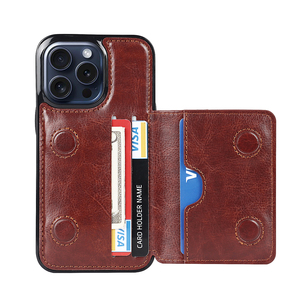 Compatibile con <span class=keywords><strong>iPhone</strong></span> 12 <span class=keywords><strong>13</strong></span> 14 15 16 custodia a <span class=keywords><strong>portafoglio</strong></span> carta di credito PU pelle cavalletto Flip magnetico antiurto <span class=keywords><strong>Cover</strong></span> del telefono - Product Image 1