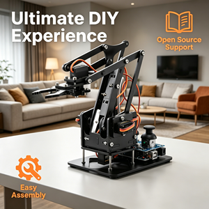 Kit de <span class=keywords><strong>bras</strong></span> robotique 4DOF Zetok STEM Factory Direct DIY - <span class=keywords><strong>Bras</strong></span> robotique éducatif avec panneau de contrôle pour ESP8266, pour les enfants de 8 ans et plus - Product Image 6