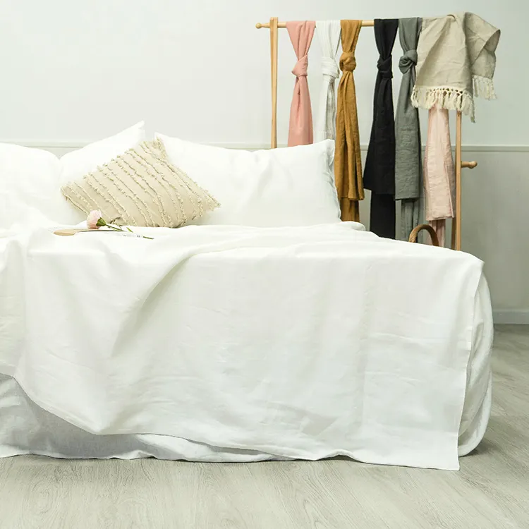 Set copripiumino in lino francese set biancheria da letto per hotel 5 pezzi lenzuolo per bambini di lusso lenzuolo con angoli