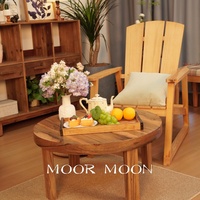 Chaise Adirondack moderne et durable en bois à dossier haut, chaise de relaxation individuelle pour balcon, pelouse, véranda extérieurs
