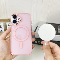 Coque magnétique de charge sans fil transparente mate pour iPhone 15 Plus 14 13 12 11, film protecteur d'objectif, étuis de téléphone portable