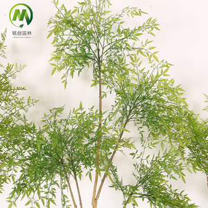 Plante artificielle en bambou <span class=keywords><strong>Nandina</strong></span> en pot, plastique vert, fausse plante d'intérieur pour la maison ou le bureau, décoration de jardin - Product Image 4