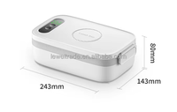 Boîte à lunch chauffante électrique sans fil portable, isolée thermiquement, en acier inoxydable, 1000 ml, à double niveau, étanche, pouvant faire la vapeur, chauffe-aliments