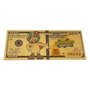 Banconota Placcata in Oro 24K <span class=keywords><strong>di</strong></span> <span class=keywords><strong>Spongebob</strong></span> con Incisione a Tema Angelo e Stampa Digitale per Decorazioni Natalizie - Product Image 3