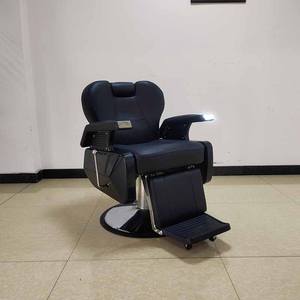 Fauteuil de Barbier Classique Marron Robuste Inclinable Hydraulique en Cuir Vintage pour Salon de Coiffure - Product Image 6