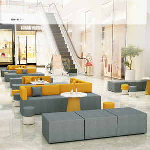 Ensemble de canapés modulaires en cuir pour zone d'attente de bureau commercial, 380 cm, design moderne et écologique - Product Image 2