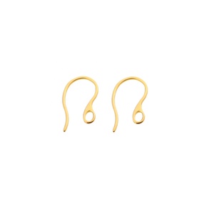 U Shape Pearl <b>Earring</b> <b>Hook</b> 21x12mm | 18K PVD Gold Plated Stainless Steel Ear Wire with Bottom Loop for DIY Jewelry Making - Product Image 2