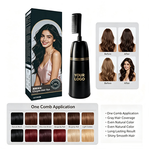 Crème colorante permanente pour cheveux à base d'extraits végétaux, couvrant les cheveux gris, avec pinceau applicateur, marque privée, qualité professionnelle - Product Image 1