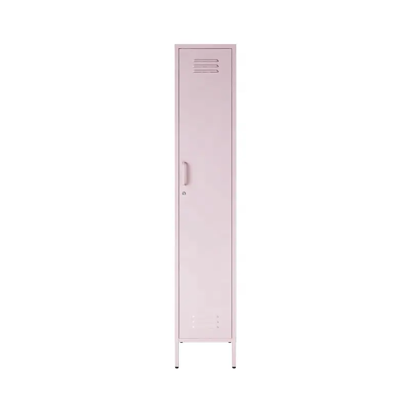O melhor venda de alta qualidade de metal rosa balanço porta único fechadura com suporte para casa móveis estilo casa armário de armazenamento