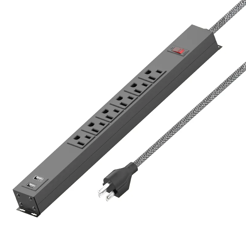 PDU Receptáculos de montaje en rack Controles DE SEGURIDAD Tomas de corriente Regleta de alimentación de 19 "con USB