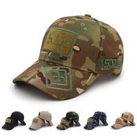 Casquettes de sport en fibre de polyester pour hommes, casquette de baseball tactique camouflage à velcro, protection UV extérieure, casquette tactique personnalisée