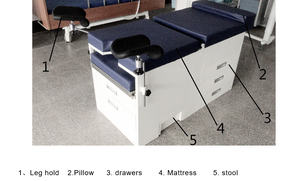 Tempat Tidur Pemeriksaan Ginekologi dengan Pemegang Kaki, Meja Pemeriksaan <span class=keywords><strong>Gyno</strong></span> Murah - Product Image 6