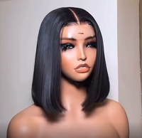 Perruques courtes Bob avec lacet frontal en cheveux humains hd lisses coupe Pixie pour femmes noires